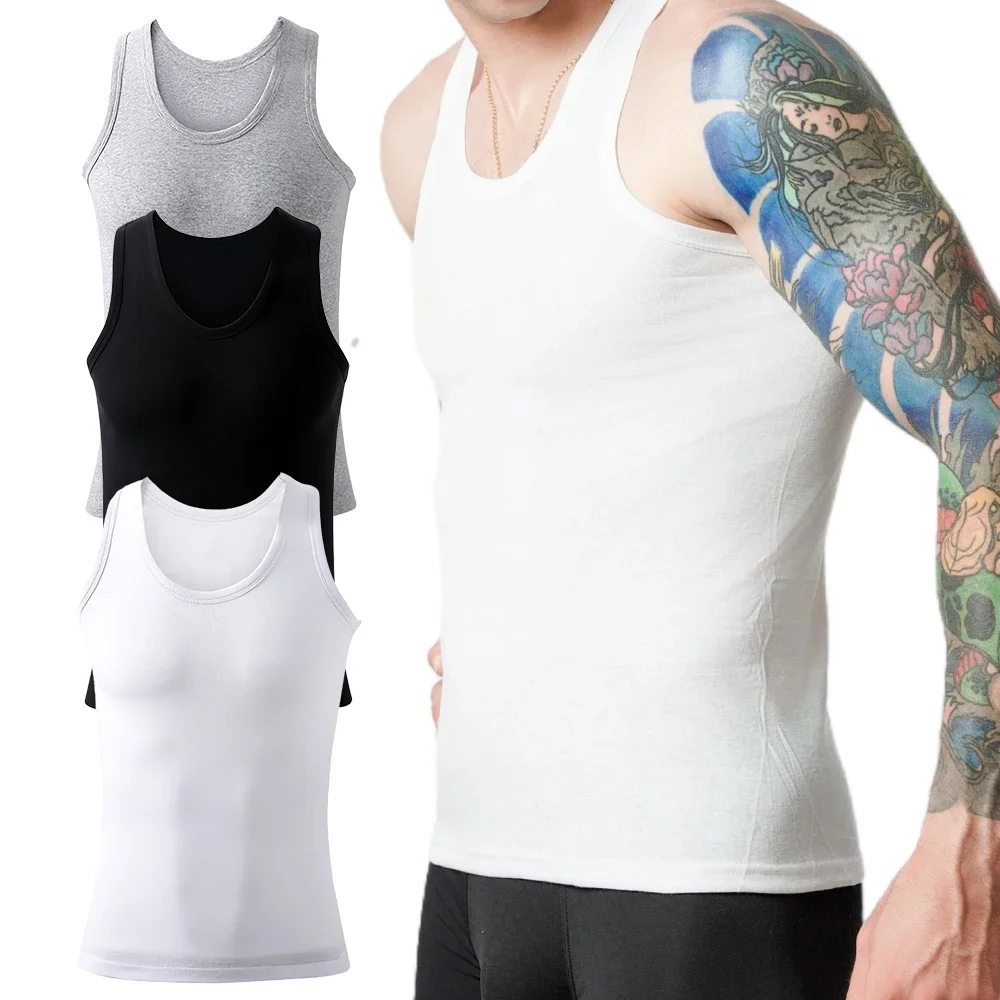 Sleeveless Undershirt - 3pcs Men's Tank Top Cotton Tank