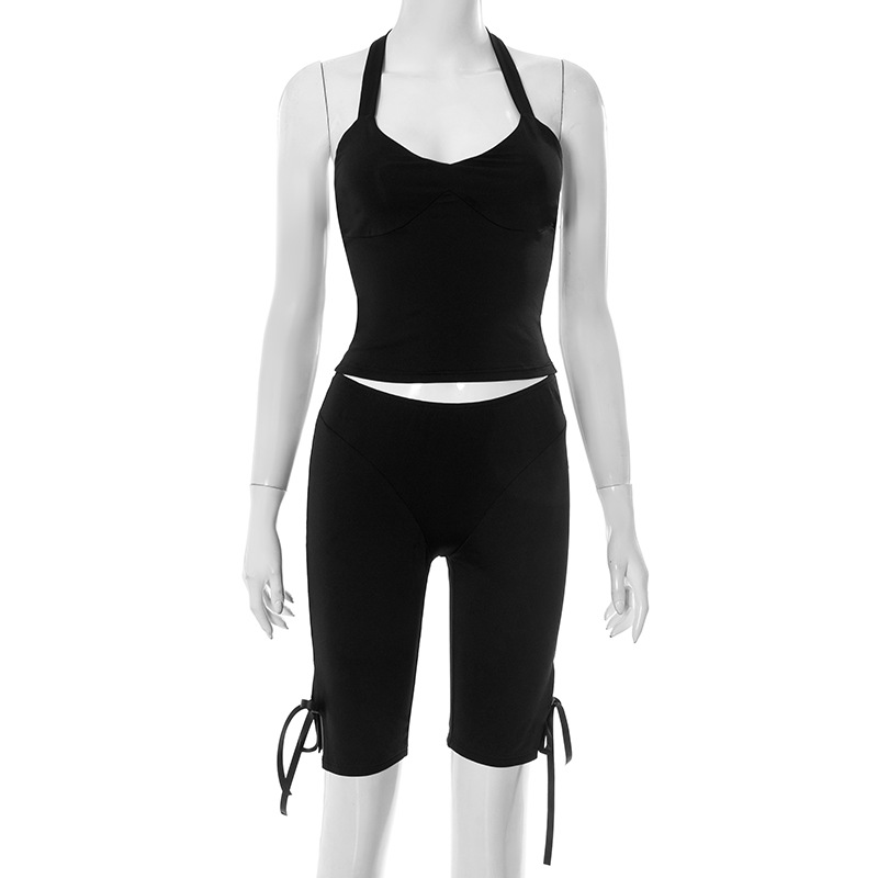 Women Solid 2 Piece Set Summer - Suspender Tank Top review and price