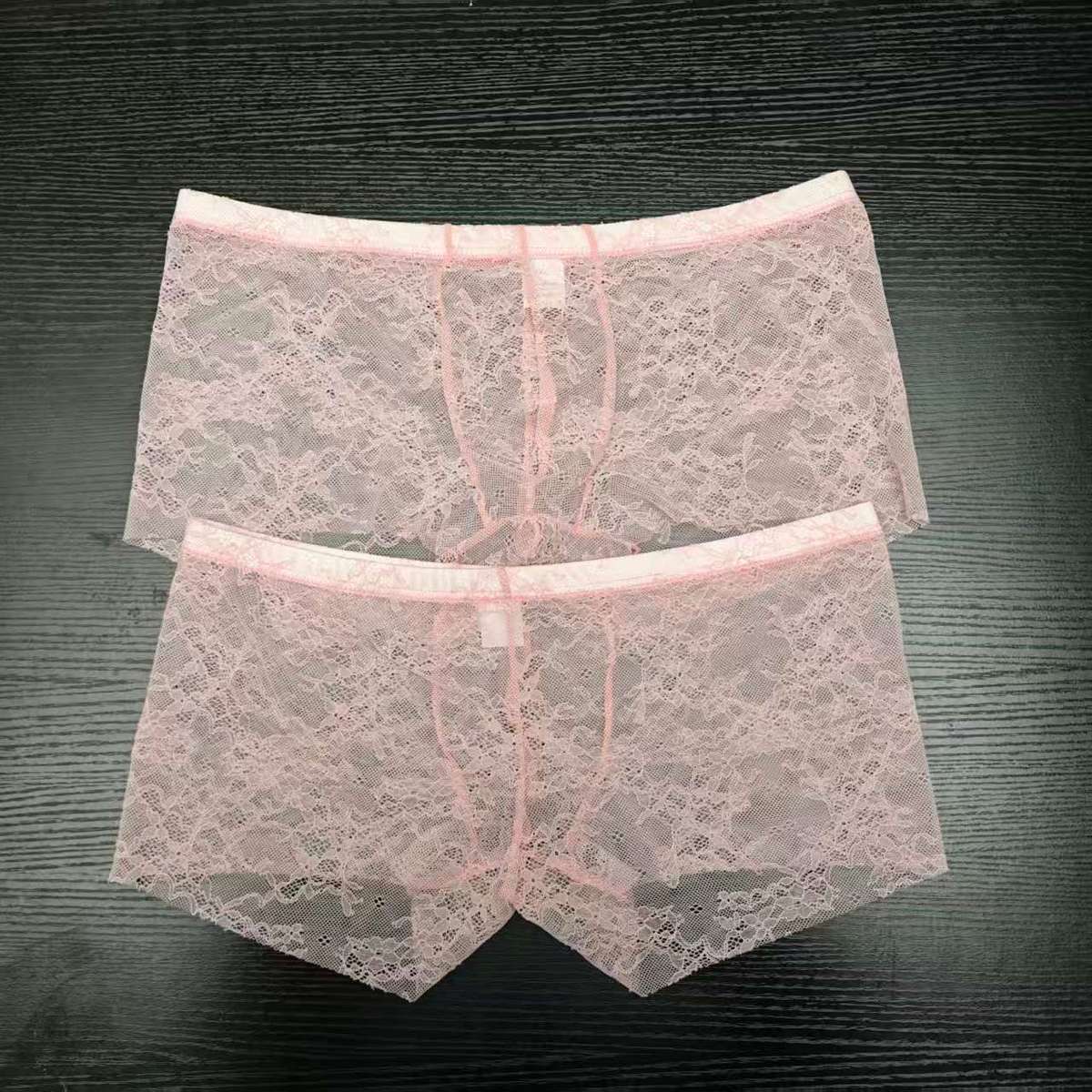 2PCS PACK Man's Pink Lace Brie - Boxer Brief Pack Cotton review and price