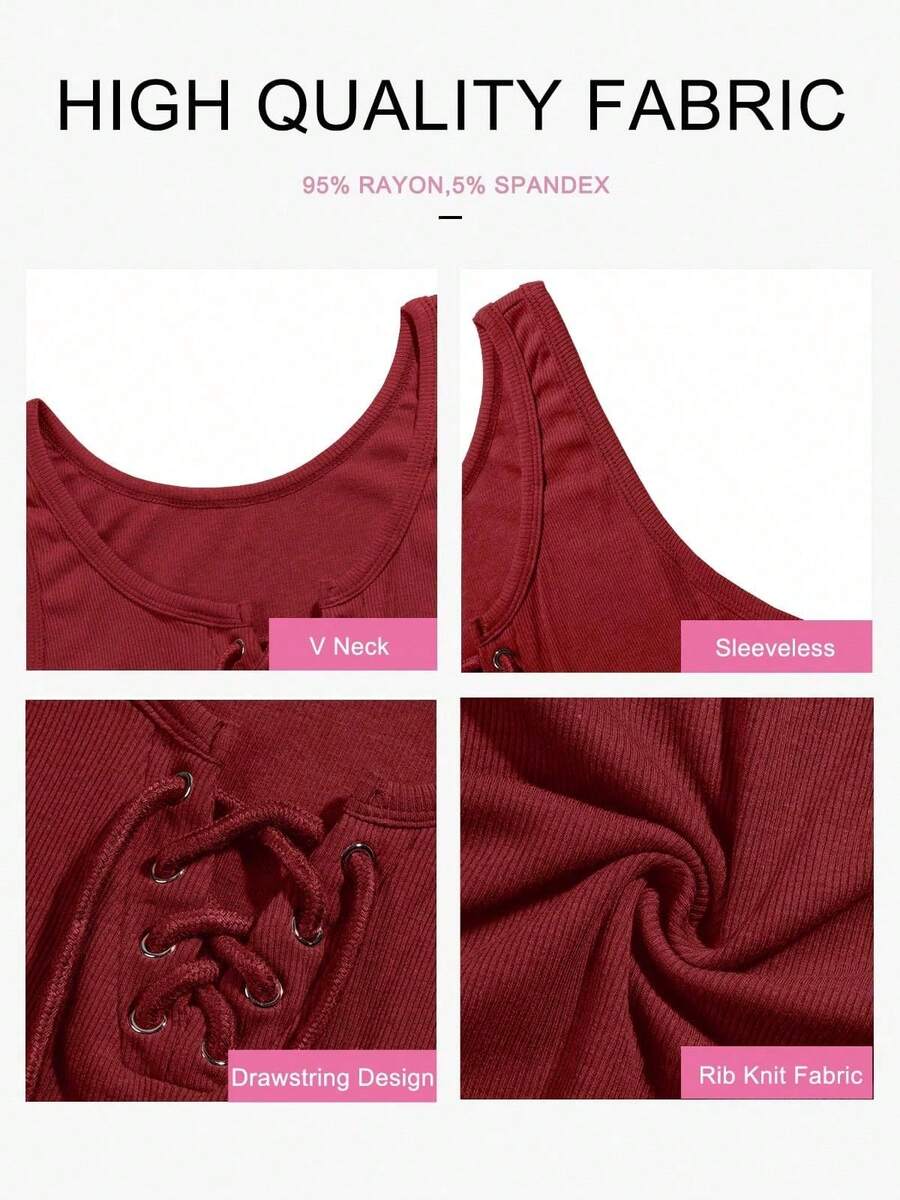Womens V-Neck Sleeveless Ribbe - Tank Top Ribbed review and price