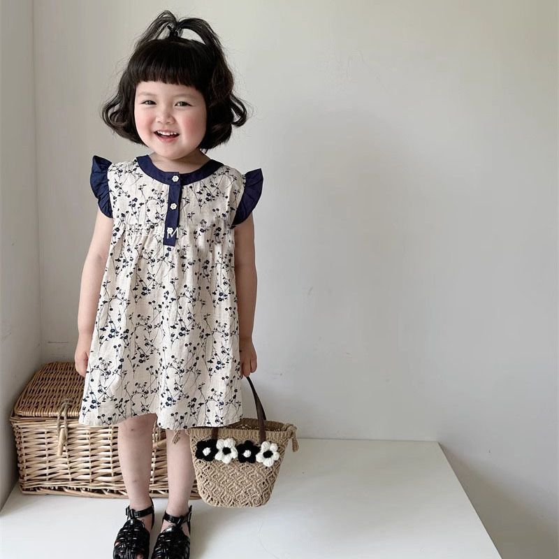 Girls summer floral dress 2024 - Undershirt Crew Neck review and price