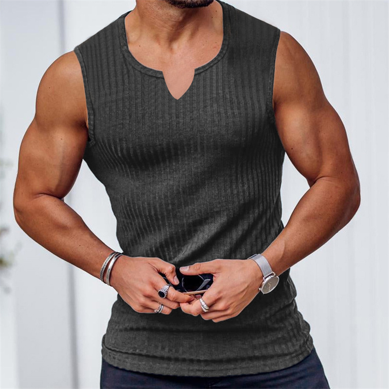 2024 Summer new men V-neck Ves - Undershirt Crew Neck review and price