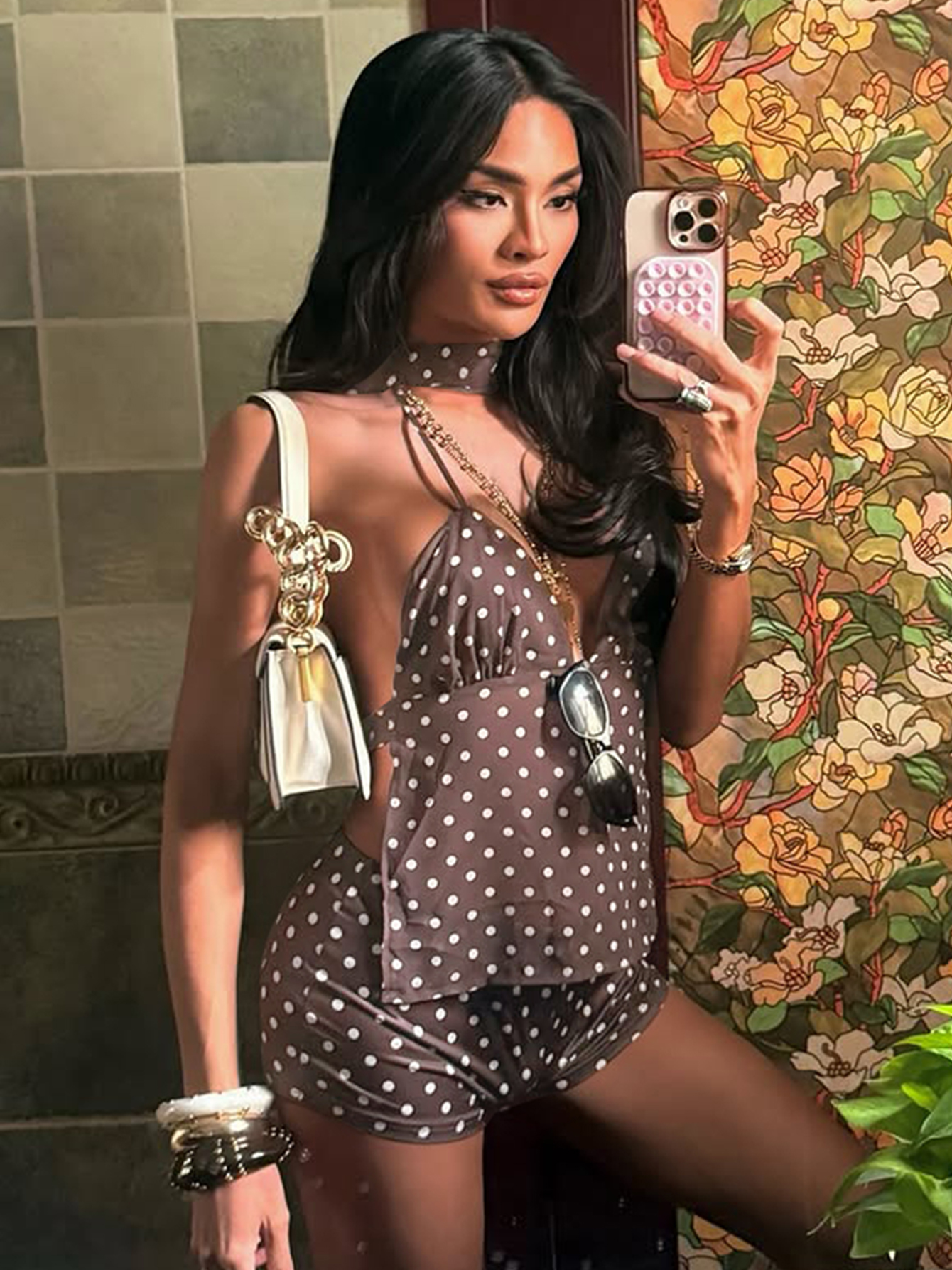 Hugcitar Polka Dot Print 2 Pie - Suspender Tank Top review and price