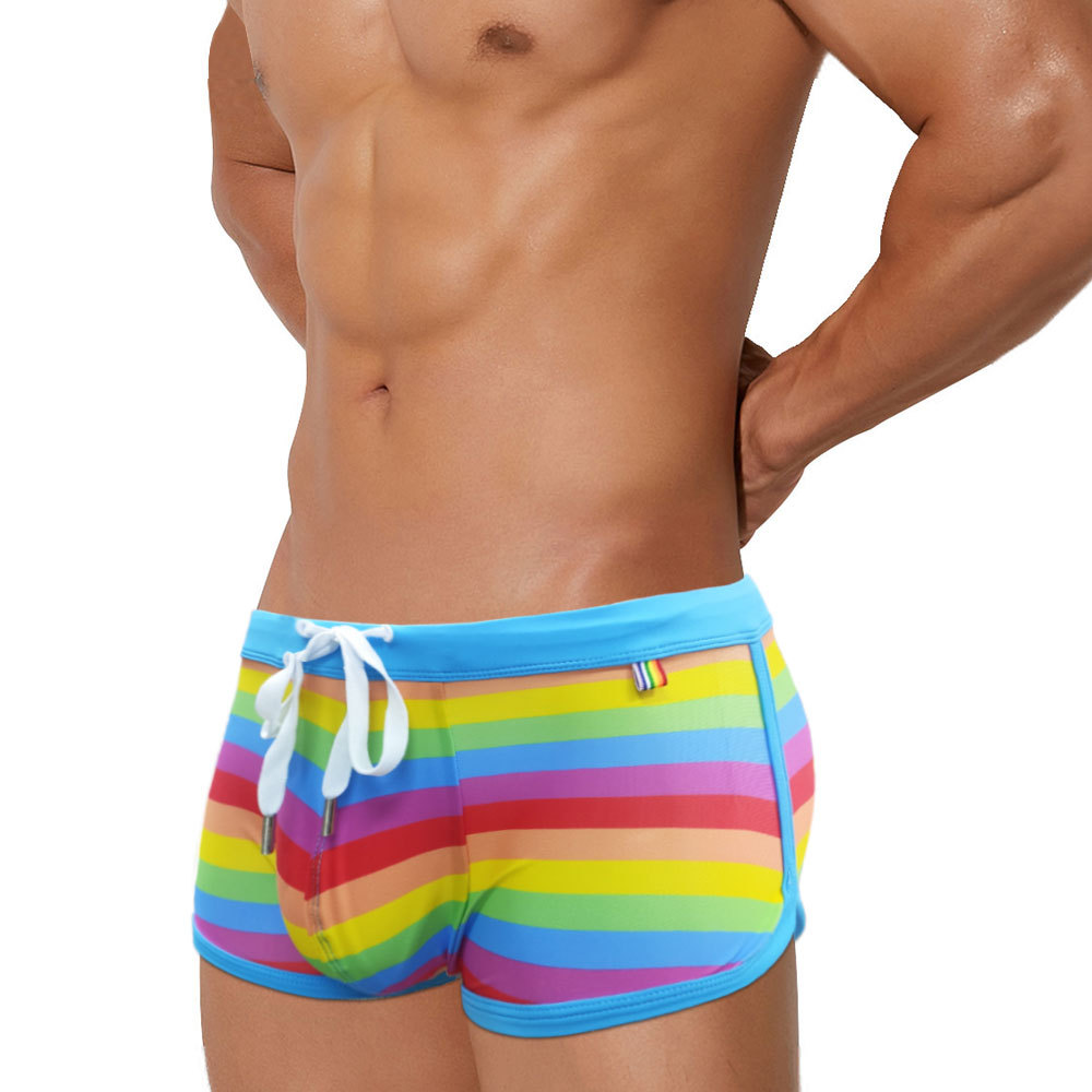 Rainbow Striped Men's Swimming - Trunk Breathable Men review and price