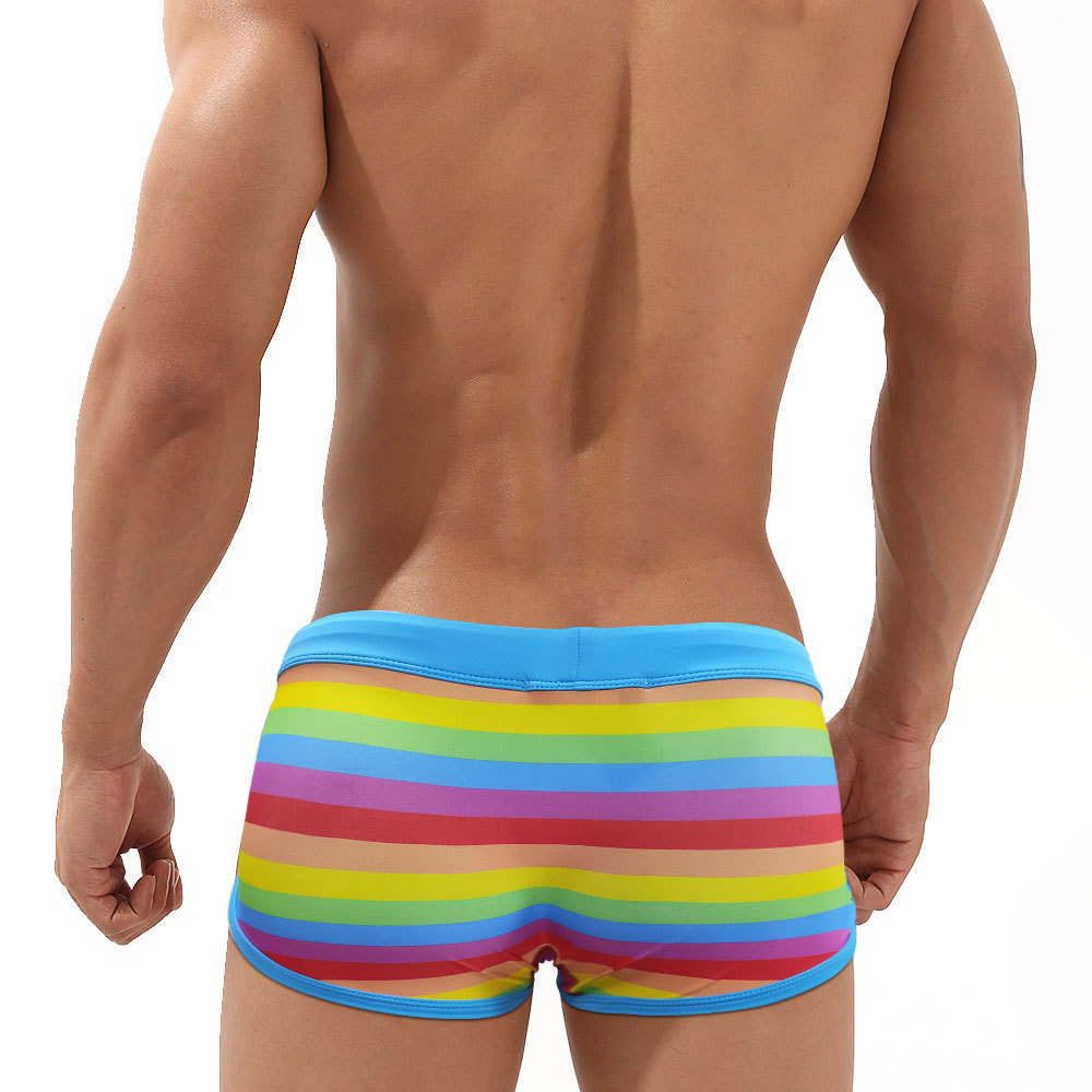 Rainbow Striped Men's Swimming - Trunk Breathable Men review and price