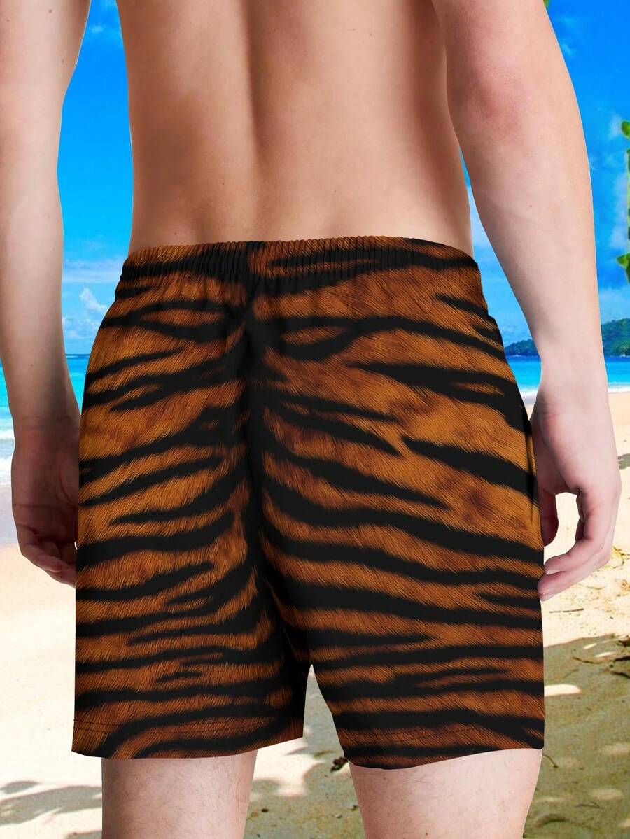 Mens Tiger Print Beach Shorts  - Trunk Breathable Men review and price