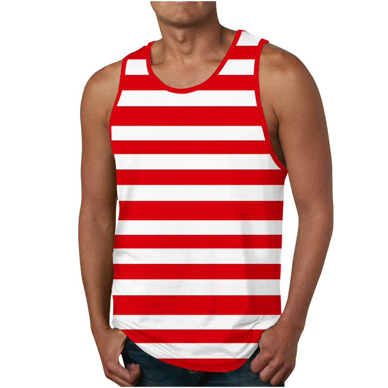 Men's Stripe Tank Tops Summer  - Undershirt Crew Neck review and price