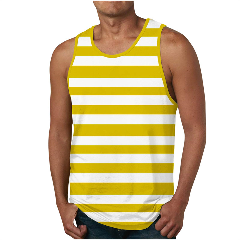 Men's Stripe Tank Tops Summer  - Undershirt Crew Neck review and price