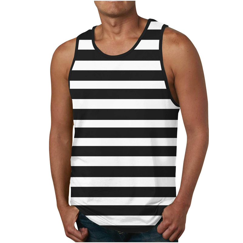 Men's Stripe Tank Tops Summer  - Undershirt Crew Neck review and price