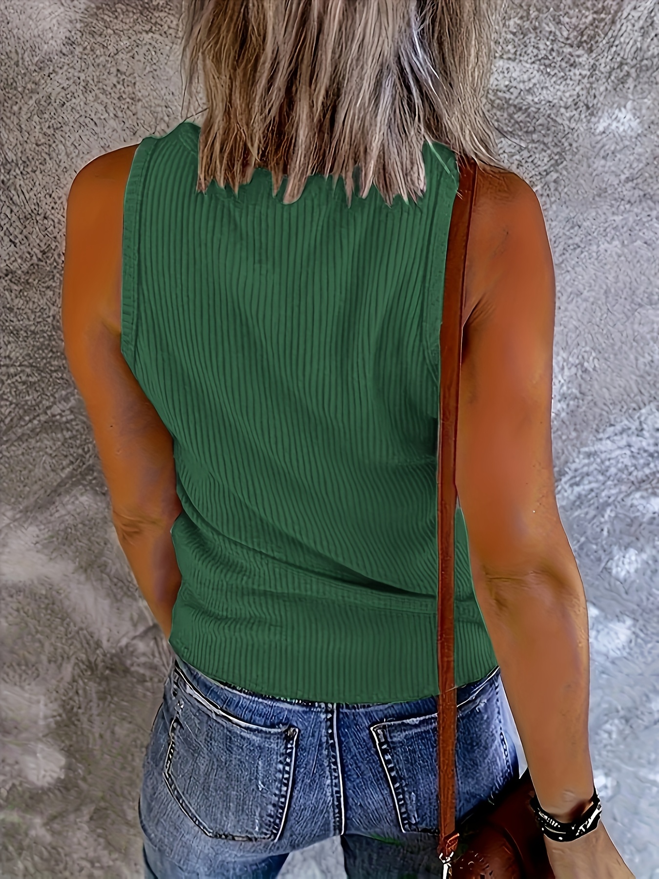 Plus Size Women Green Ribbed K - Tank Top Ribbed review and price